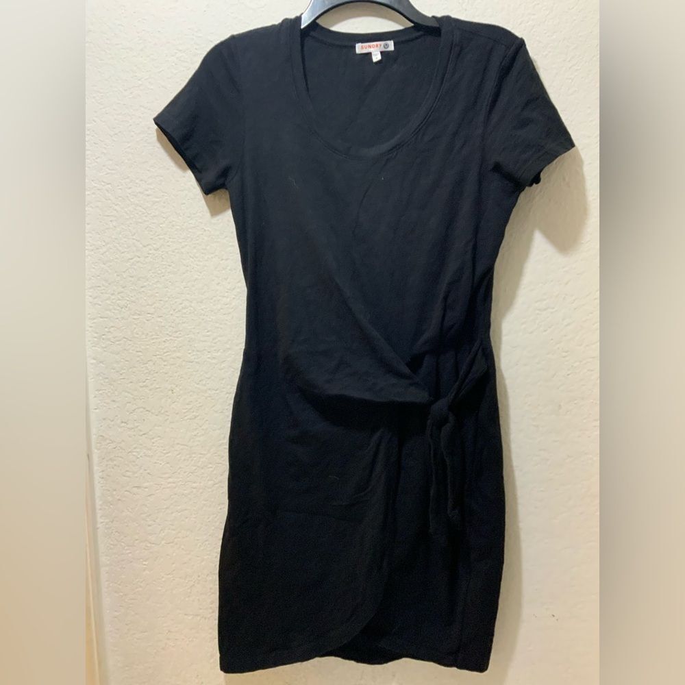 NWOT Sundry Knotted T-Shirt Cotton Dress in black  Size 0 D2